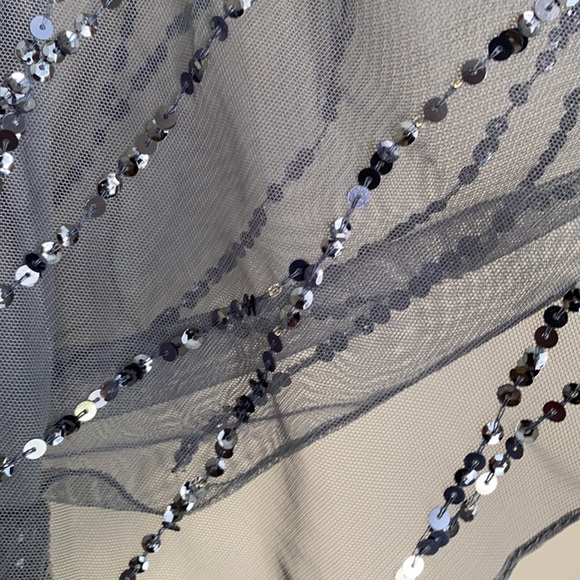 Hand  beaded one shoulder Grey dress - Picture 6 of 14